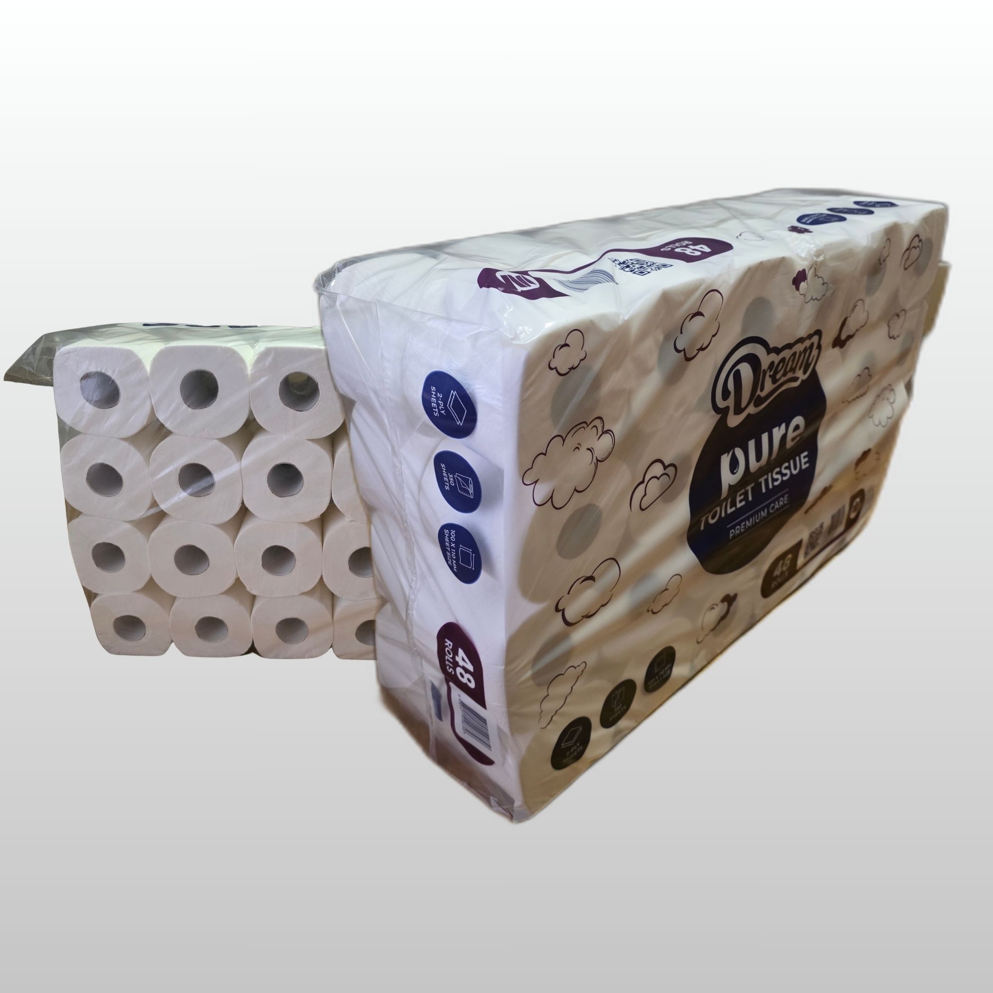 2-Ply Luxury Soft Virgin Toilet Rolls — 48 pack